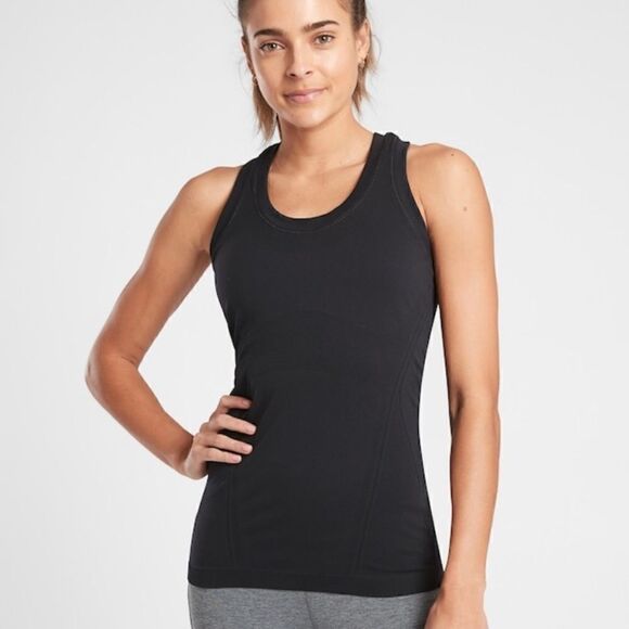 Athleta Black Racer Back Tank Size S - Picture 1 of 11